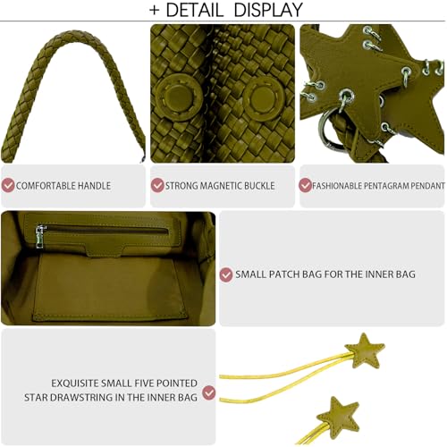 Image of Woven Tote Bag for Women, Shoulder Handbags, Beach Hobo, Handwoven Satchel Underarm Bag, Top-Handle Bag With Purses