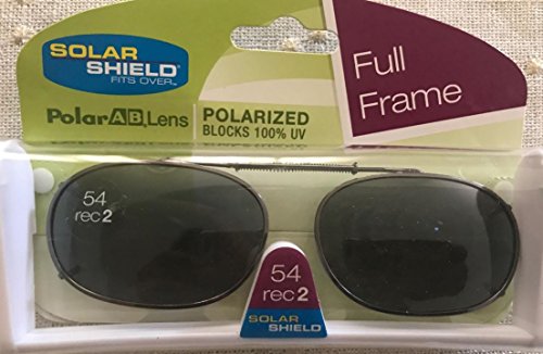 Solar Shield Clip-On Full Frame Polarized Sunglasses 54 rec 2 Gray
