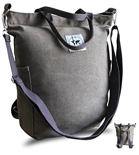 EliXito 3-in-1 Rucksack Damen Rucksacktasche Grau - Umhängetasche Shopper Frauen Schultertasche Groß Tote Bag Rucksack, Weihnachts-Geschenk Idee Freundin Cover