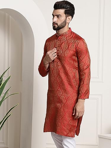 Image of SOJANYA (Since 1958 Men's Silk Blend Designer Long Kurta
