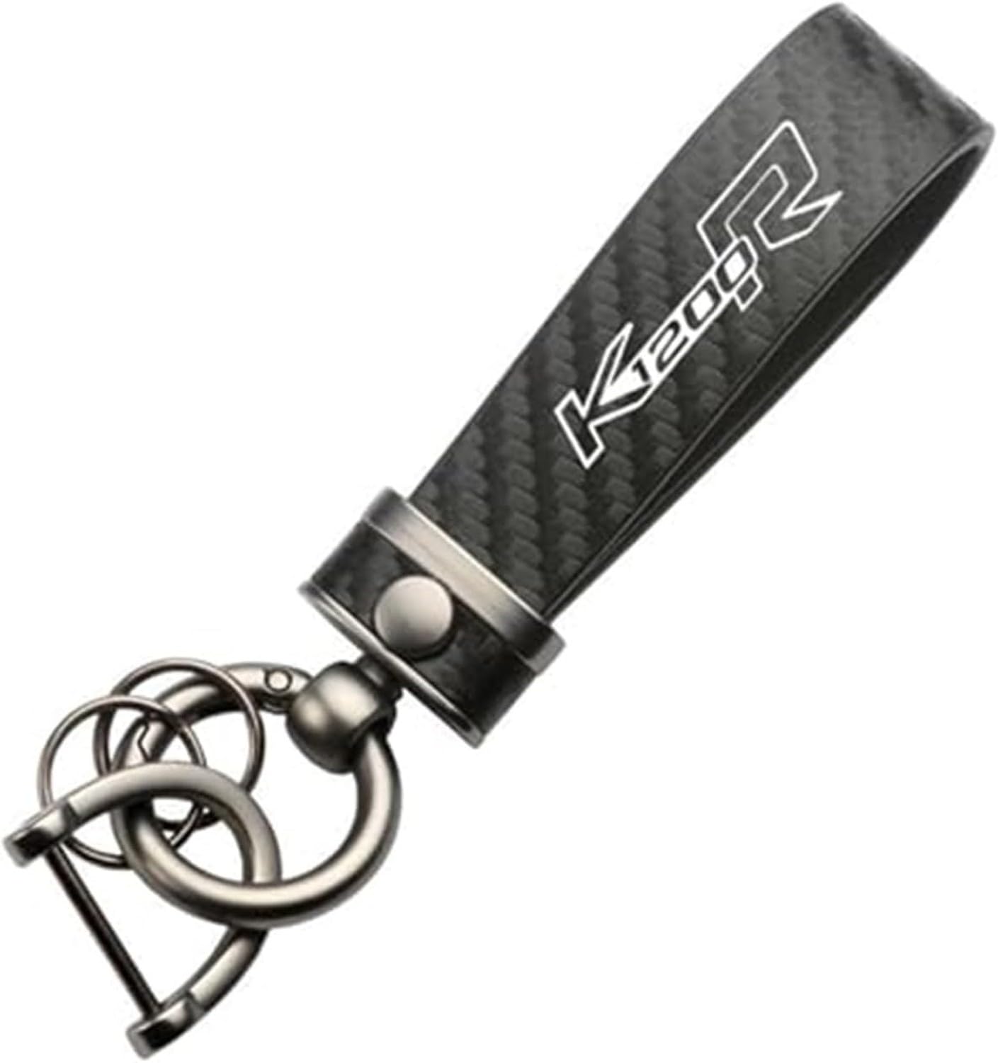 XIUNYIE Motorcycle Keychain Zinc Alloy Carbon Fiber Key Ring For K1200R SPORT K1200 R 1200R, a