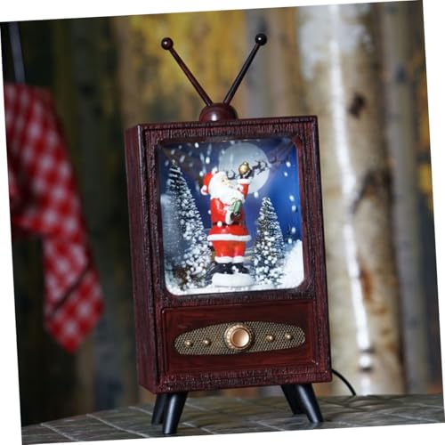 Televisión Navideña PRETYZOOM con simulación de nieve para decoración de escritorio 4