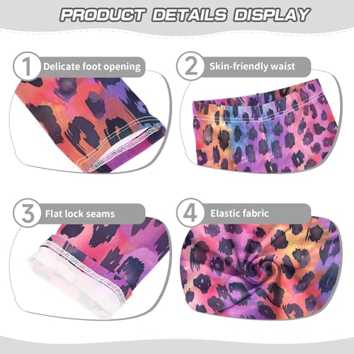 Gradient Leopard Print Girls Leggings Ultra Soft Compression Yoga Gym Pants for Kids 4-10T3