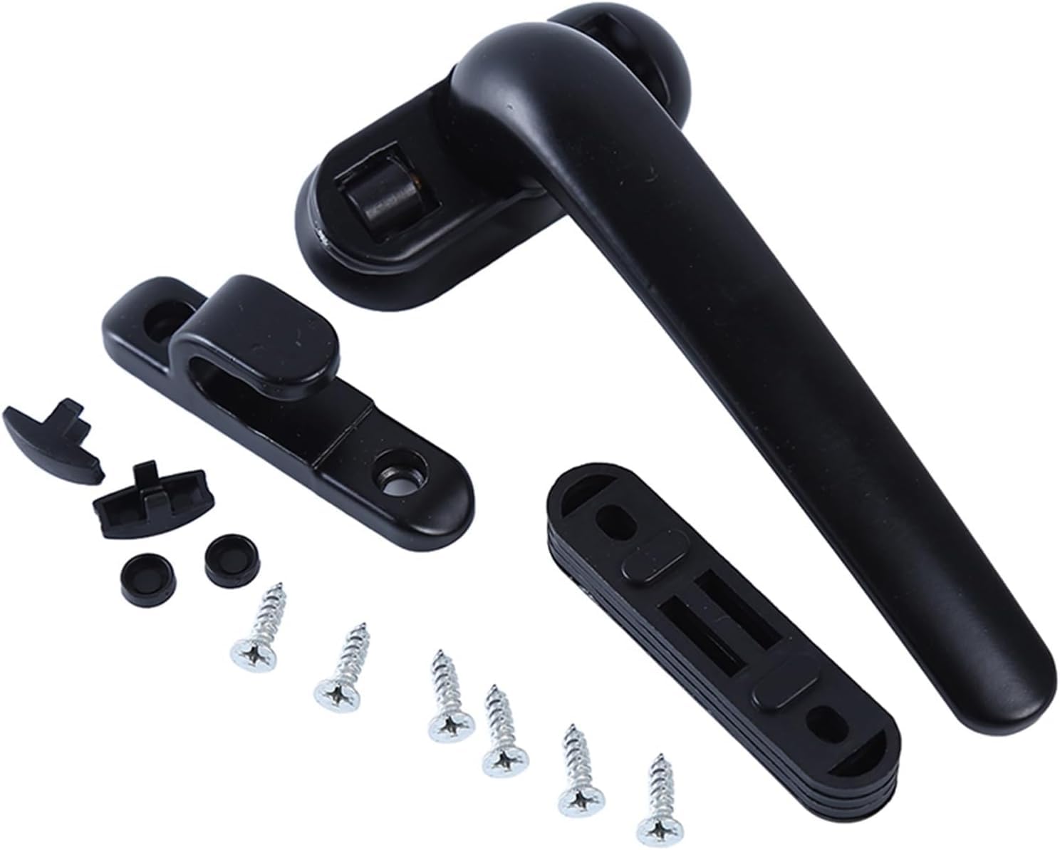 DHetyE Window handle, Universal Lock Casement Window Wheel Handle Black Hardware Furniture Suppliesw Handles(Black Right)