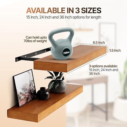 Imperative Décor FL Oating Shelves For Wall - Wood Floating Shelves thumb #2