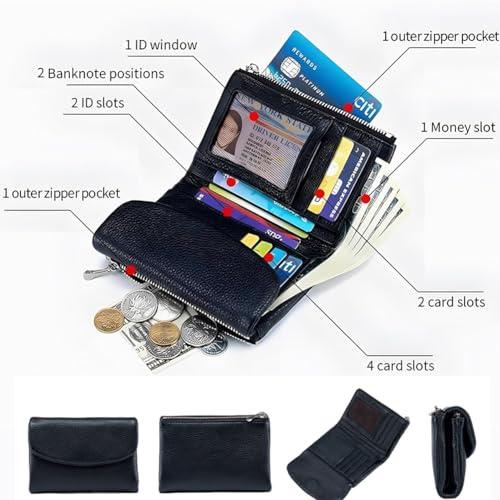 Joyfullygo Wallet, Unisex Pebble Leather Wallet, 5.3" Slim Genuine Leather Coin Purse with Card Slots & Cash Pocket, Natural Stone Texture, 24 Colors, for Men & Women (#20)2