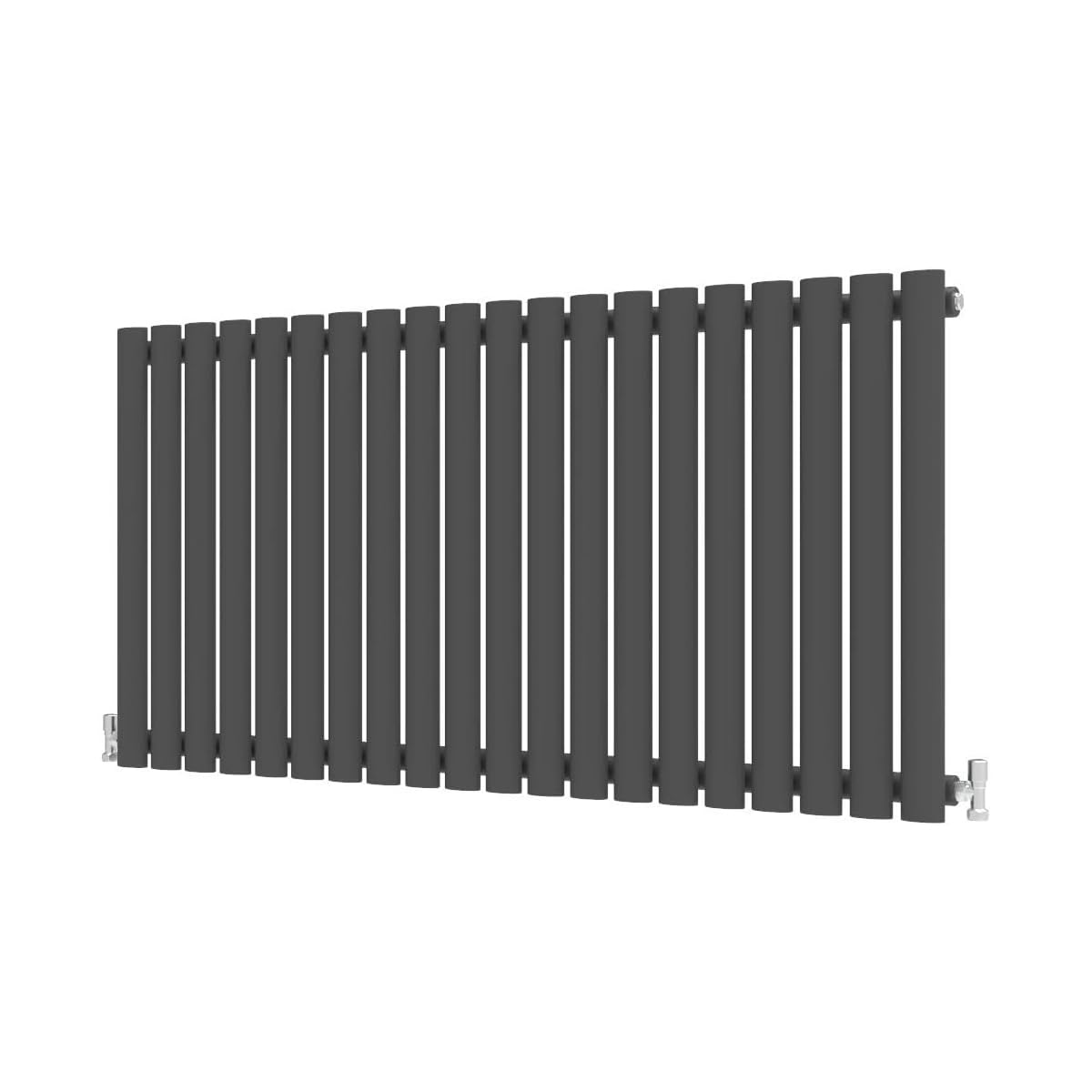 Radbliss Oval Column Horizontal Radiator 600x1180mm Anthracite Single Central Heating Designer RAD