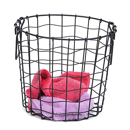 Wire Baskets with Handles, Metal Laundry Basket Laundry Hamper Utility Storage Bins Large Basket for Home- 8.5x9.8x7.5in