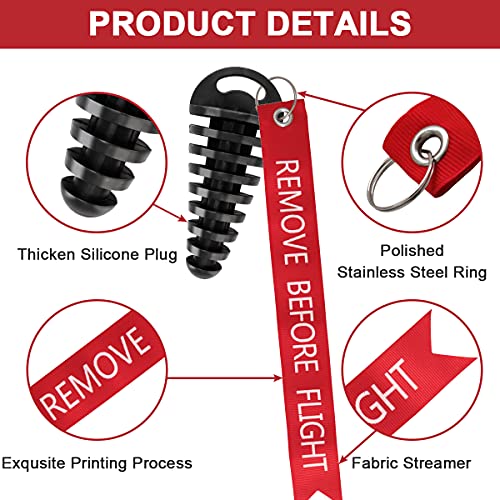 Image of Muffler Exhaust Wash Plug, Hoedia 2 Pack Wash Plugs with 2 Streamers, Fit most 2 Stroke Motorcycle Bikes with Rubber Exhaust Silencer (0.6-1.5 Inch)