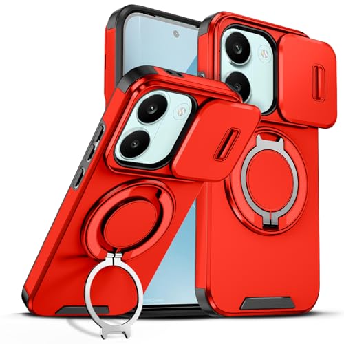 Coque Xiaomi Poco X8 Pro antichoc rouge protectrice avec béquille de visionnage
