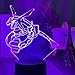 Produktbild 3D Nachtlicht LED Illusion LampNight Figur für Kinder Schlafzimmer Farbwechsel USB Schreibtisch Spiel Go Rayquaza-7-Farben-Touch-Steuerung