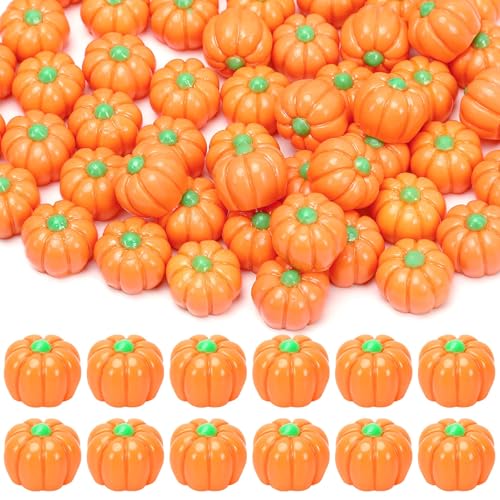 DTOFOOT 60Pcs Mini Resin Pumpkins Small Tiny Fake Pumpkins Figures Bulk