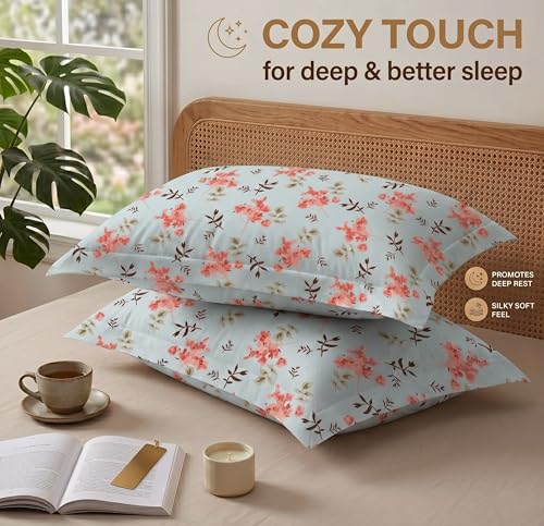 Image of VAS COLLECTIONS Cotton Pillow Cover Set of 2 (17x27 Inches) | Ultra Soft Breathable Pillow Cases for Bed | Skin Friendly, Fade Resistant & Comfortable Pillow Covers for Bedroom Decor (Light Pink)