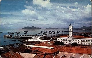Ferry Terminal and Clock Tower Penang, Malaysia Original Vintage Postcard