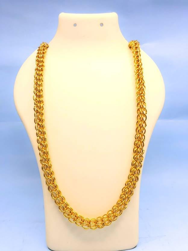 One gram Stylish Golden Neck woman and men Chain “24” Inches Gold-plated Chain_D600-image-38