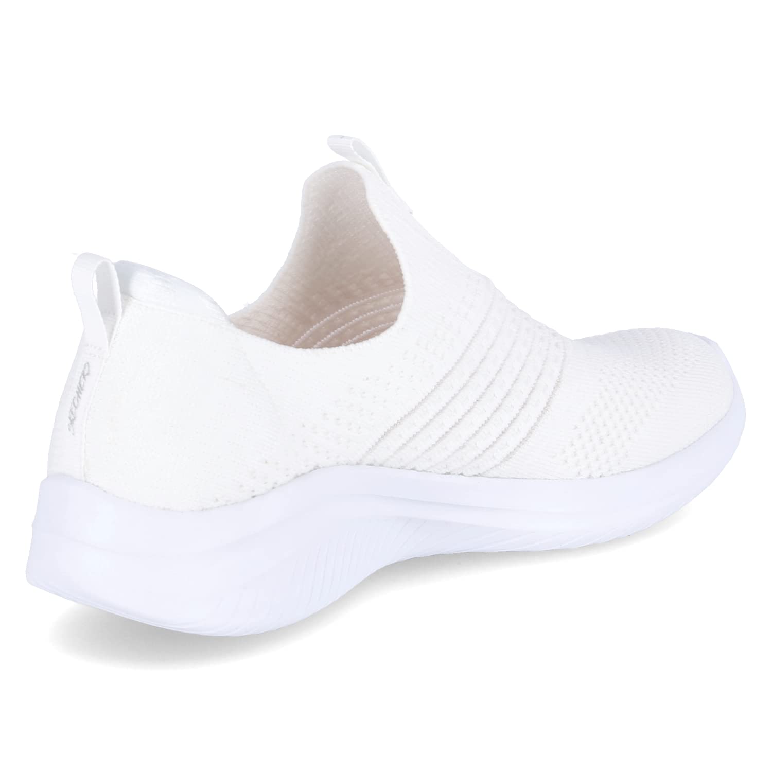 Skechers Damskie buty sportowe bez użycia rąk Ultra Flex 3.0 Brilliant Path, Białe dzianinowe wykończenie, 39.5 EU