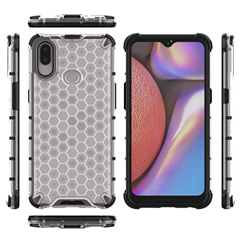 Image of Glasgow | for Samsung Galaxy A10s Honeycomb Pattern Back Case Cover for Samsung Galaxy A10s with 4 Bumper Corners and Military Grade Protection - Transparent