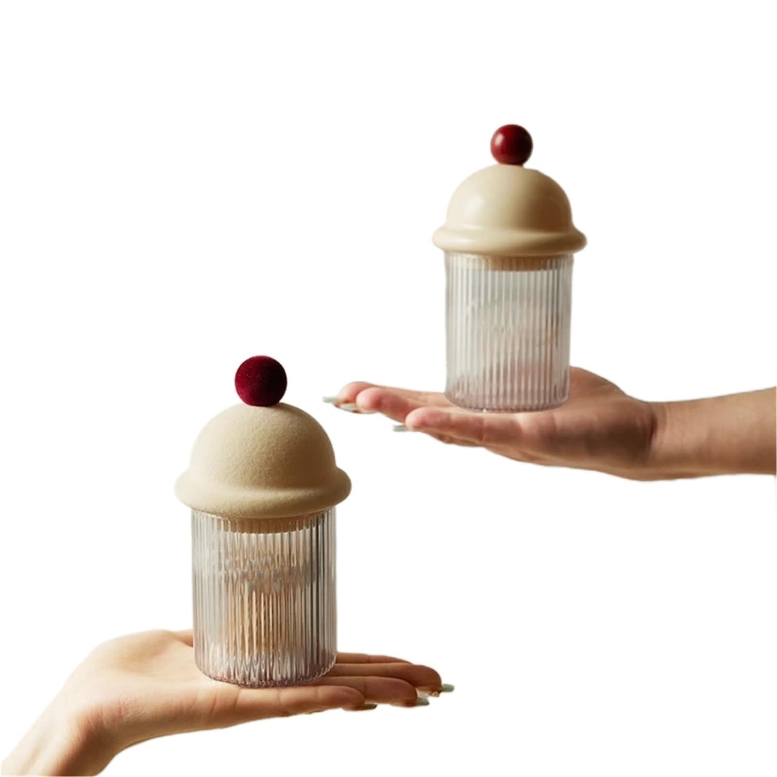 QuxetlRyz Toothpick Box, Desktop Creative Cotton Bud Storage, Transparent Snack And Make-up Removal Container With Lid Cotton Buds Holder(2pcs)