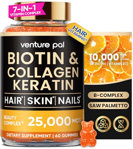 Venture Pal Biotin Gummies with Collagen & Keratin - Hair Growth ...
