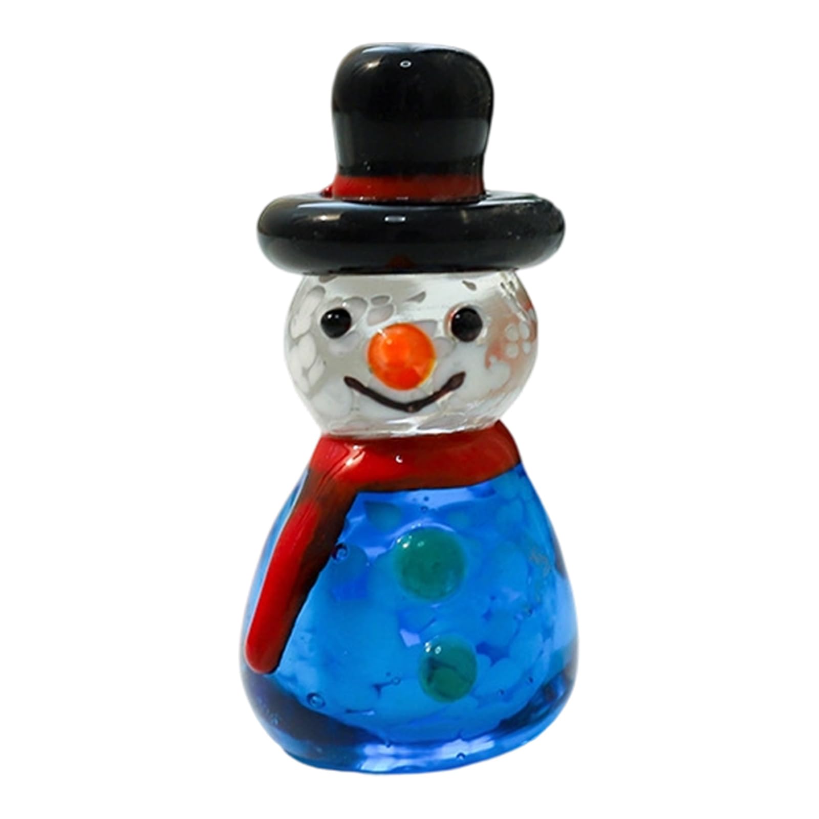 Msioytog Christmas Snowman Reindeer Miniature Glass Tabletop Decors Festives Holiday Ornament for Home Desk Display Gift Festives Glass Reindeer Snowman Sculpture