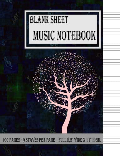 Blank Sheet Music Notebook: Composition Book Wide Staff 100 Pages 9 Staves per Page of Wide Staff Paper (8.5x11) | Premium ... for young musicians, for Kids and for school , perfect for learning. image 2