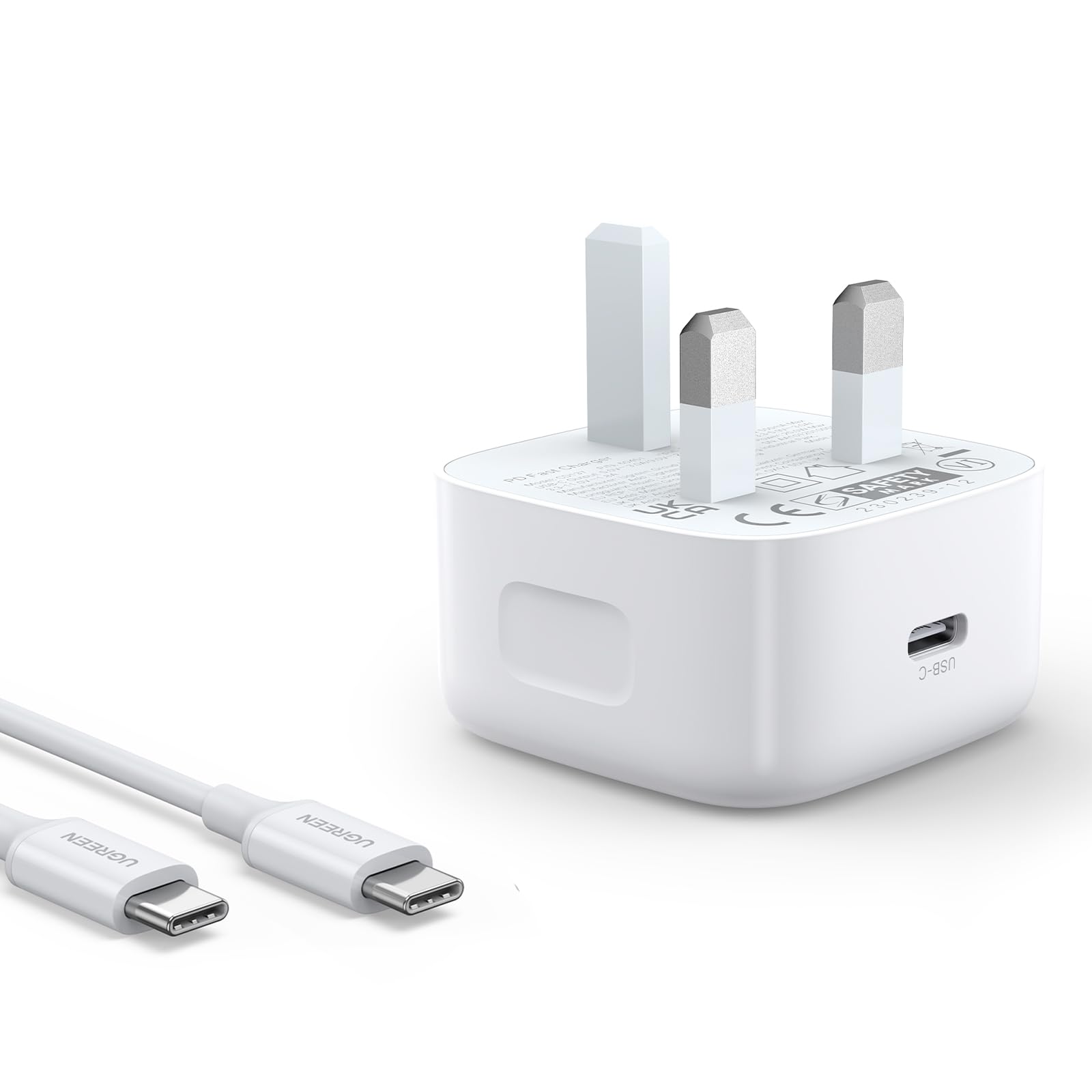 PD 20W iPhone 16 Charger Cable Set Type C Fast Charging Adapter Cord Wall Plug with 60W USB C Cable 1M Charger Head Compatible for iPhone 16 Pro Max/16 e/15, iPad,etc