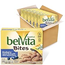 belVita Breakfast Biscuit Bites, Blueberry Flavor, 6 Boxes 5 Packs Per Box
