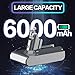 FFTSSRLB 6000mAh 21.6V Lithium Battery Replacement for Dyson V6, Compatible with SV03 SV04 SV05 SV06 SV07 SV09 DC58 DC59 DC61 DC62 DC72 DC74, Absolute/Animal/Motorhead/Slim