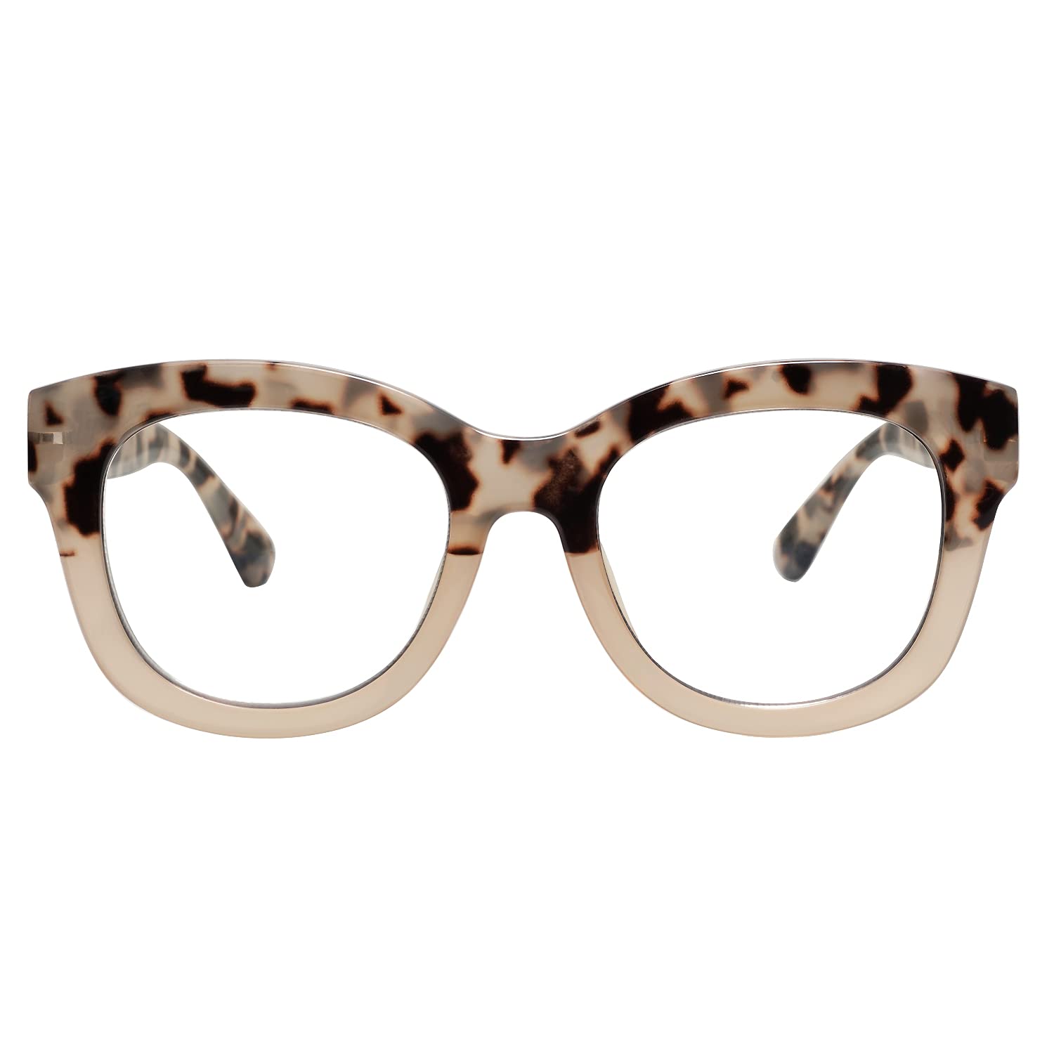 AMOMOMA Retro Oversized Reading Glasses for Women Blue Light Blocking Computer Readers Spring hinge AM6003