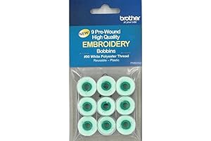 Brother Pre-Wound Embroidery Bobbins #90 White for Brother Machines