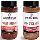 Sweet Inferno Salmon Rub and Chicken Seasoning + Asian Spice Mojo Spice Rub Bundle | BBQ Rub for Fis