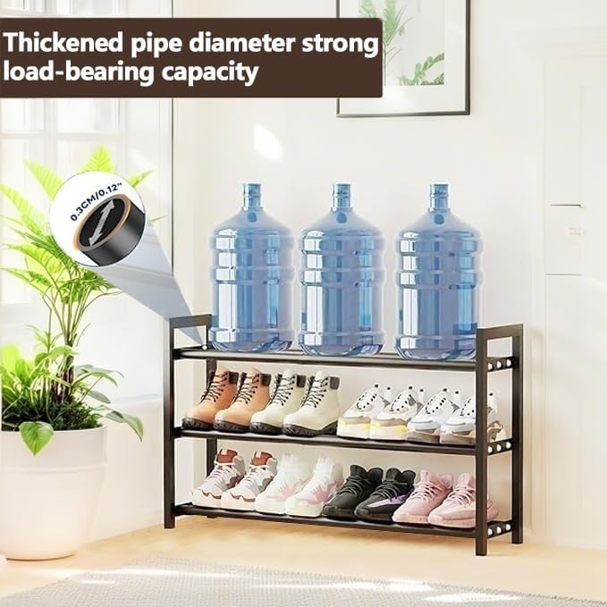 Miniatura 6 de Zapatero expandible pequeño para almacenamiento de zapatos, zapatero estrecho de metal, estante delgado para armarios de entrada, espacio pequeño,