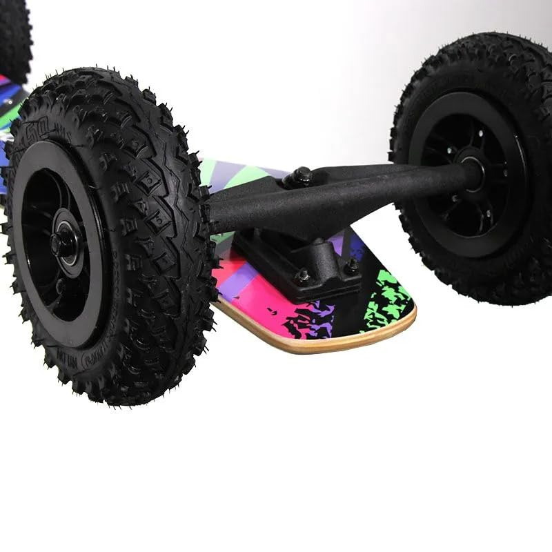 Howzit PeakFlow Mountainboard Tout-Terrain - Plateau 96cm en Bois de Bouleau 9 Plis - Trucks Type Skate 36cm & Roues Gonflables 8 Pouces - Fixations Ajustables Velcro - Idéal Freeride & Kite-Skate