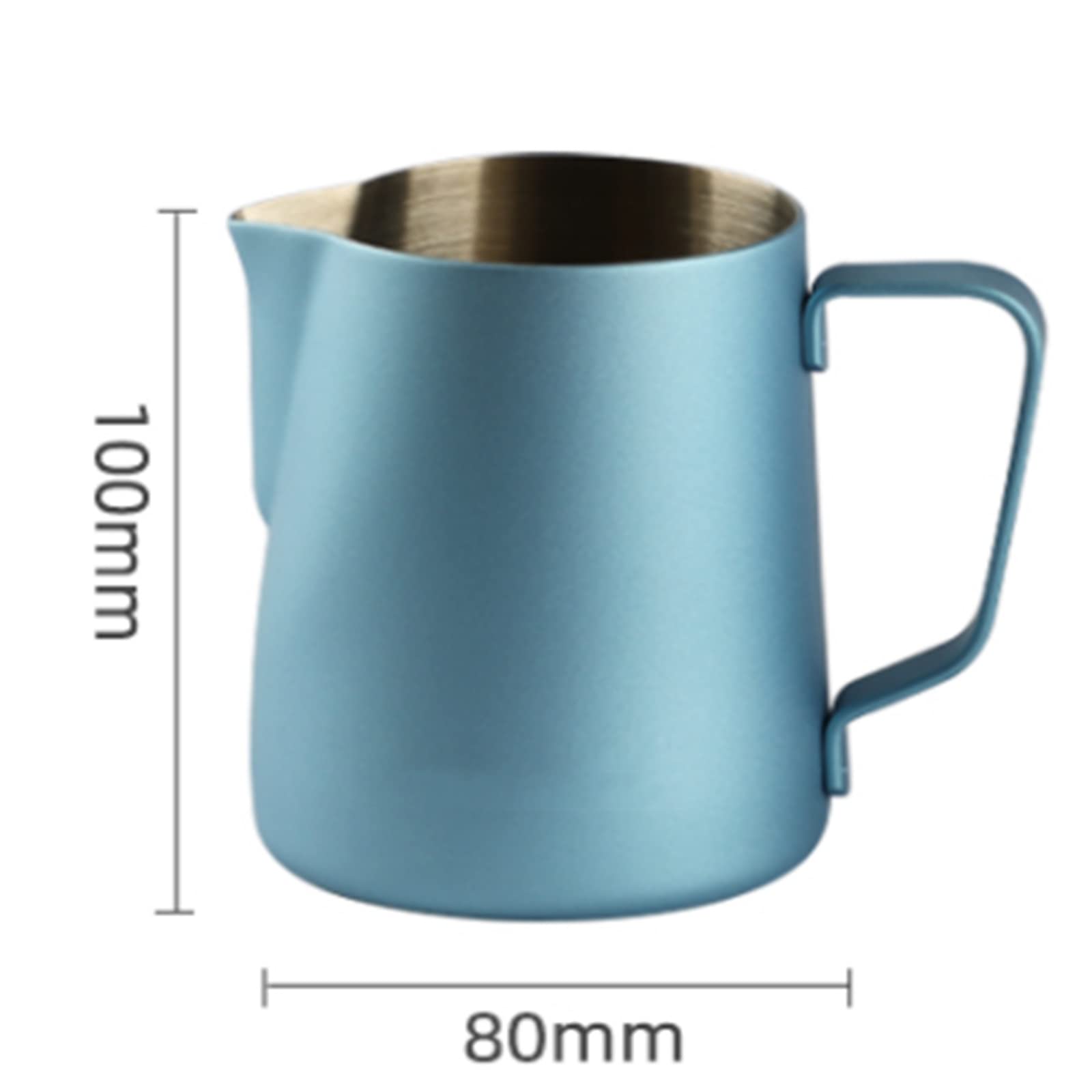 Jarras para Espumar leche Taza de café con leche pequeña elegante Barista del arte latte(Azul,100x80mm)