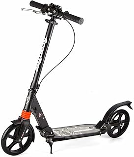 City scooter 200mm wheel city scooter city scooter foldable and height-adjustable adult and child scooter maximum 150 kg black zhengzilu