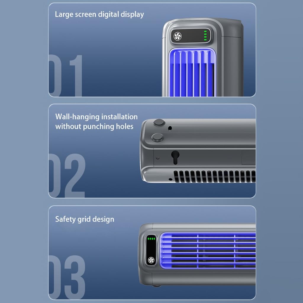 Ventilatore da tavolo silenzioso con velocità regolabile, ricaricabile, struttura ABS, adatto per uso multifunzionale in ufficio o a casa