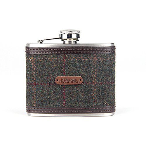 Heritage Traditions Green Box 4Oz Tweed Covered Hip Flask (Green Box)
