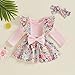 Newborn Baby Girls Fall Winter Outfits Cute Ruffle Long Sleeve Ribbed Romper Top Bow Suspender Skirt With Headband (Pink, 0-3 Months)