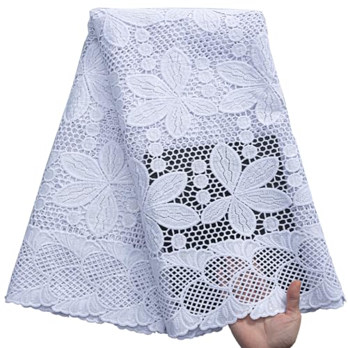 SJD LACE African Lace Fabric 5 Yards, French Jacquard Embroidery