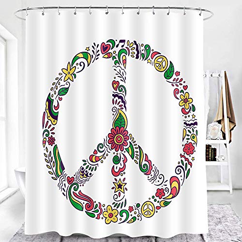 Rideau de douche EARVO 4 60x72 in Love and Peace