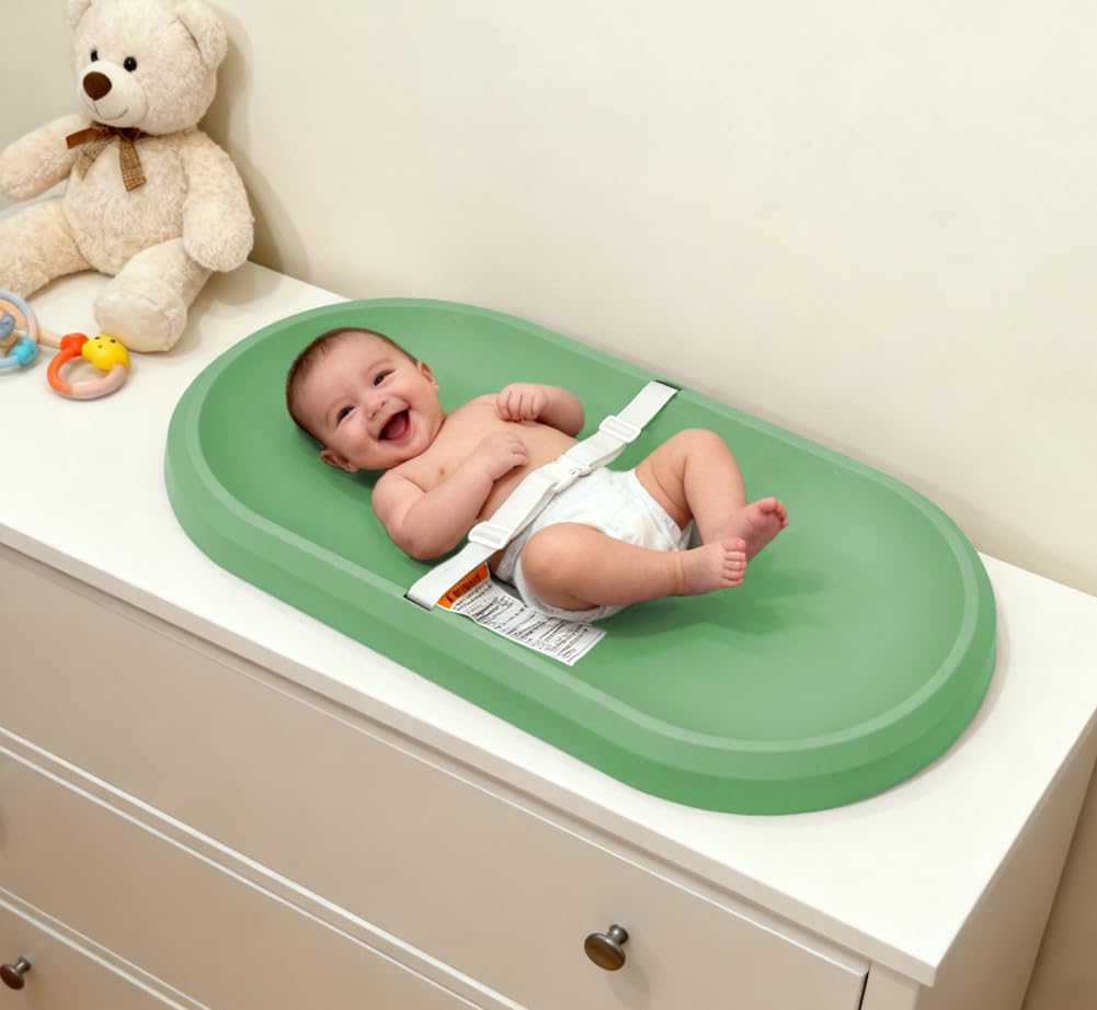 ROGSOUTH Baby Changing Pad - Lightweight Wipeable Foam Changing Pad, Waterproof Comfortable Design for All Changing Tables, 30"x 15.6", Green