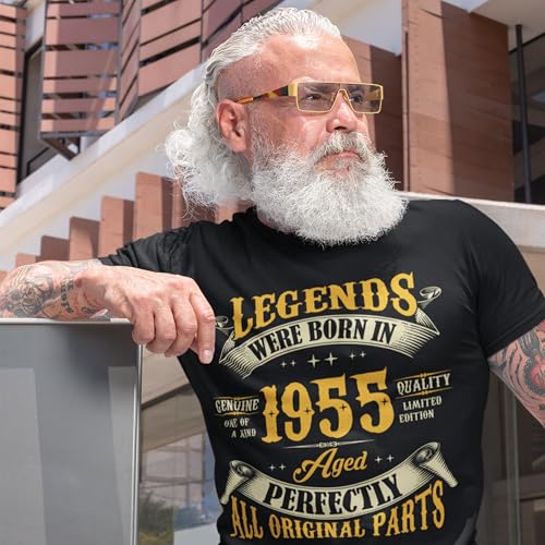 70th Birthday Shirt for Men, Legends were Born in 1955, Vintage 70 Years Old Dad T-Shirt Idea Gifts for Men2