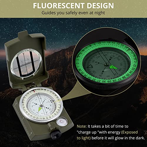Anbte Kompass Militär Marschkompass Professioneller Navigation Compass mit Tragetasche Wasserdichter Peilkompass Taschenkompass für Jagd Camping Wandern Outdoor-Aktivitäten – Bild 6