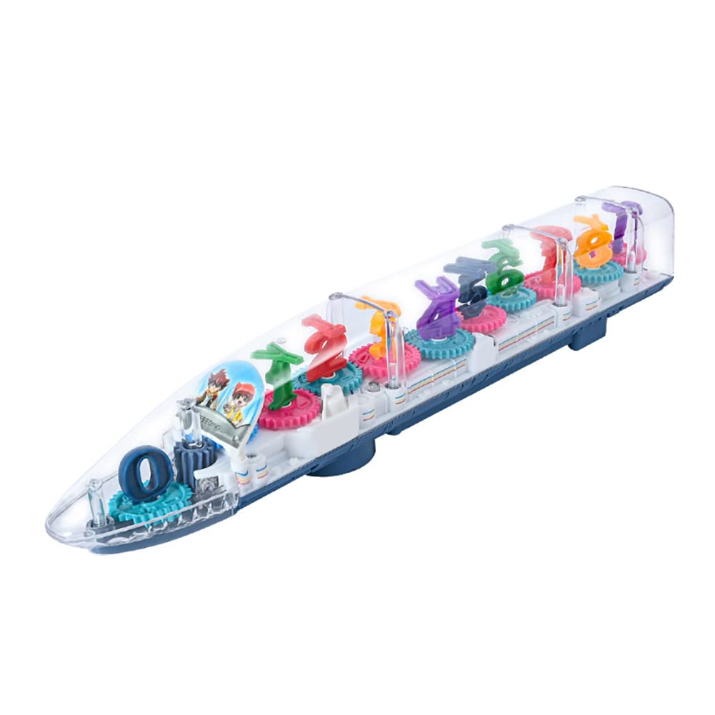Miracland 3D Gear Train Toy, Light-up Transparent Gear Train with Lights and Music for Kids, Educational STEM Toy for Toddlers and Preschoolers