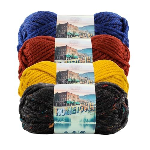 Image of Lion Brand Yarn, Hometown Super Bulky Yarn, Arcade Pack, 4 Skeins