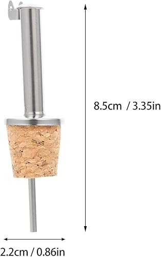 Miniatura 6 de 6 piezas de vertedor de corcho de vino con boquilla de acero inoxidable para vertederos de vino con tapa, boquilla de vertido de aceite, botella de