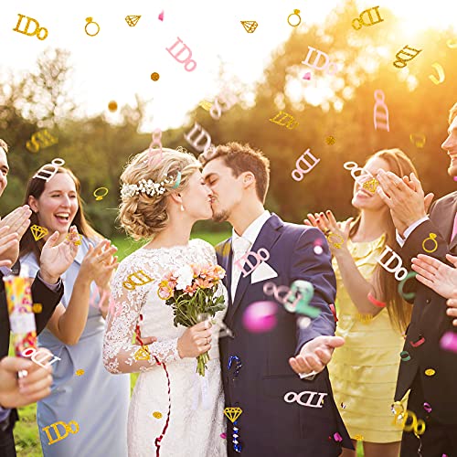 210 Pieces Wedding Table Confetti Glitter Diamond Ring Confetti Pink Bridal Shower Engagement Party Table Scatter For Baby Girl Women Birthday Party Supplies, 4 Styles #TOP6