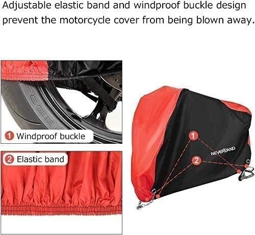 ロック付自転車カバー防水屋外、マウンテンロード自転車電動自転車オートバイ、Blackandred、L、Blackandgrey、大型