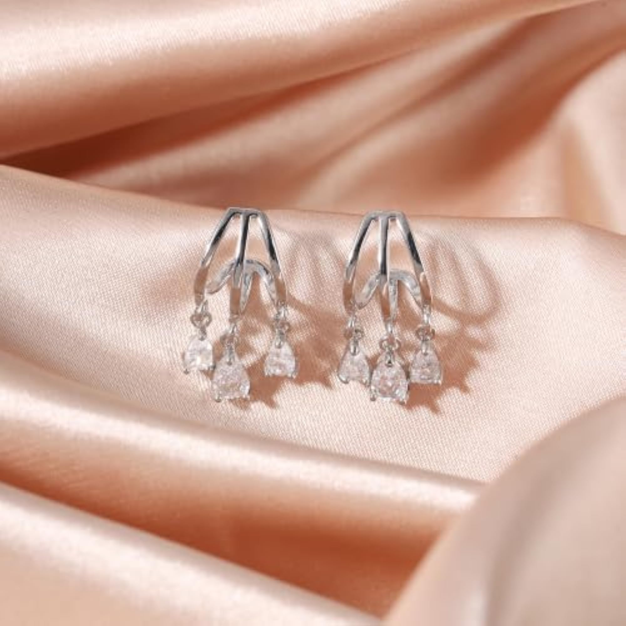 Women's Crystal Rain Hoop Earrings, Anti Tarnish Stylish Design