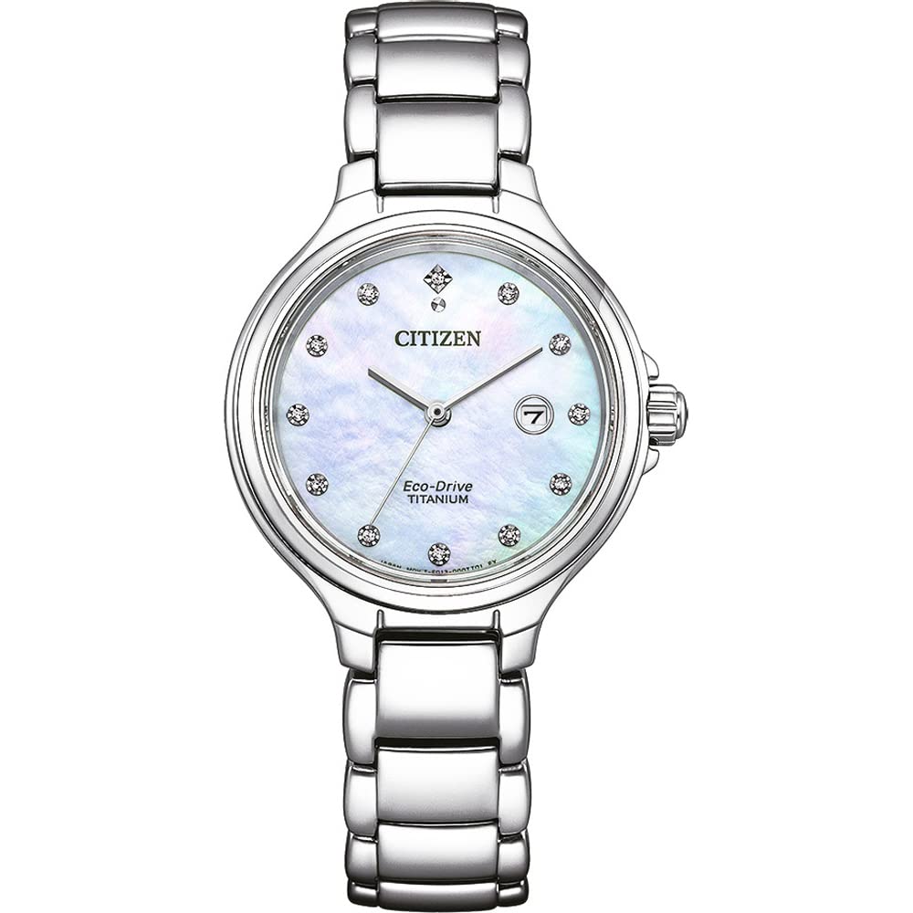Citizen Damen Analog Eco-Drive Uhr mit Titan Armband
